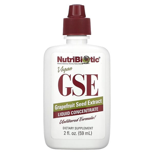 NutriBiotic, экстракт семян грейпфрута, GSE, жидкий концентрат, 59мл