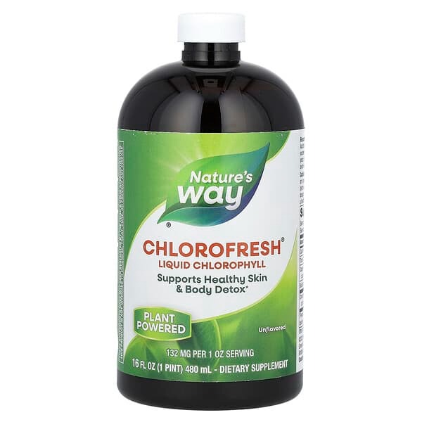 Nature's Way, Chlorofresh, жидкий хлорофилл, без добавок, 480мл