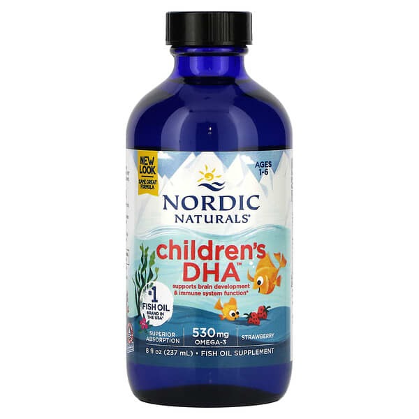 Nordic Naturals, ДГК для детей, натуральный клубничный вкус, для детей 1–6 лет, 237мл