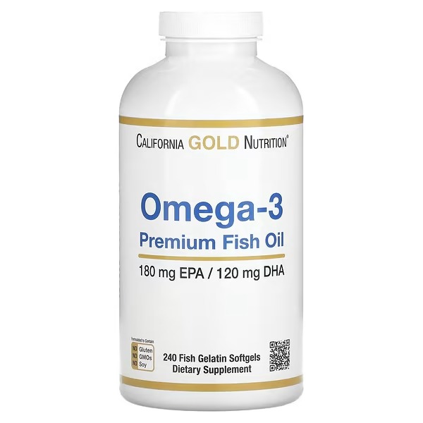 California Gold Nutrition, омега-3, риб’ячий жир преміальної якості, 240 капсул