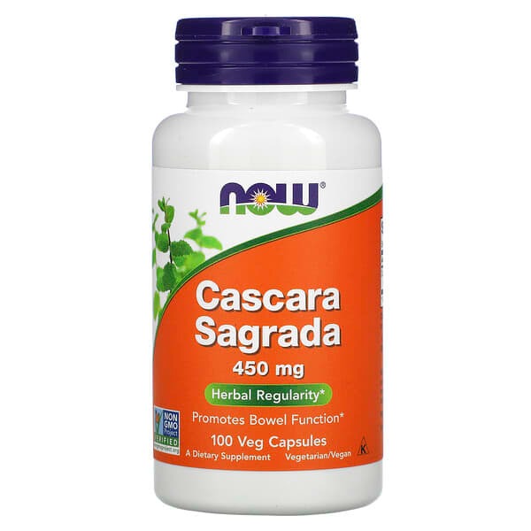NOW Foods, Каскара Саграда, Крушина (Cascara Sagrada), 450 мг, 100 вегетарианских капсул