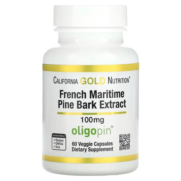 California Gold Nutrition, Екстракт кори французської приморської сосни, 100 мг, 60 капсул