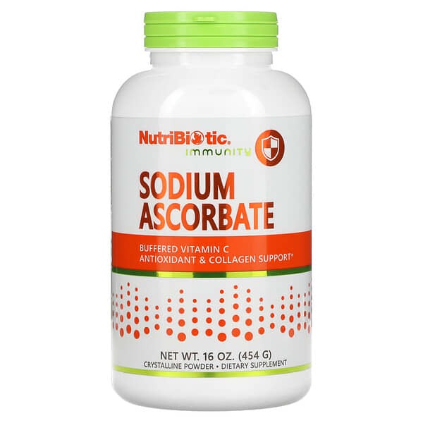 NutriBiotic, витамин C, аскорбат натрия, кристаллический порошок, 454гр